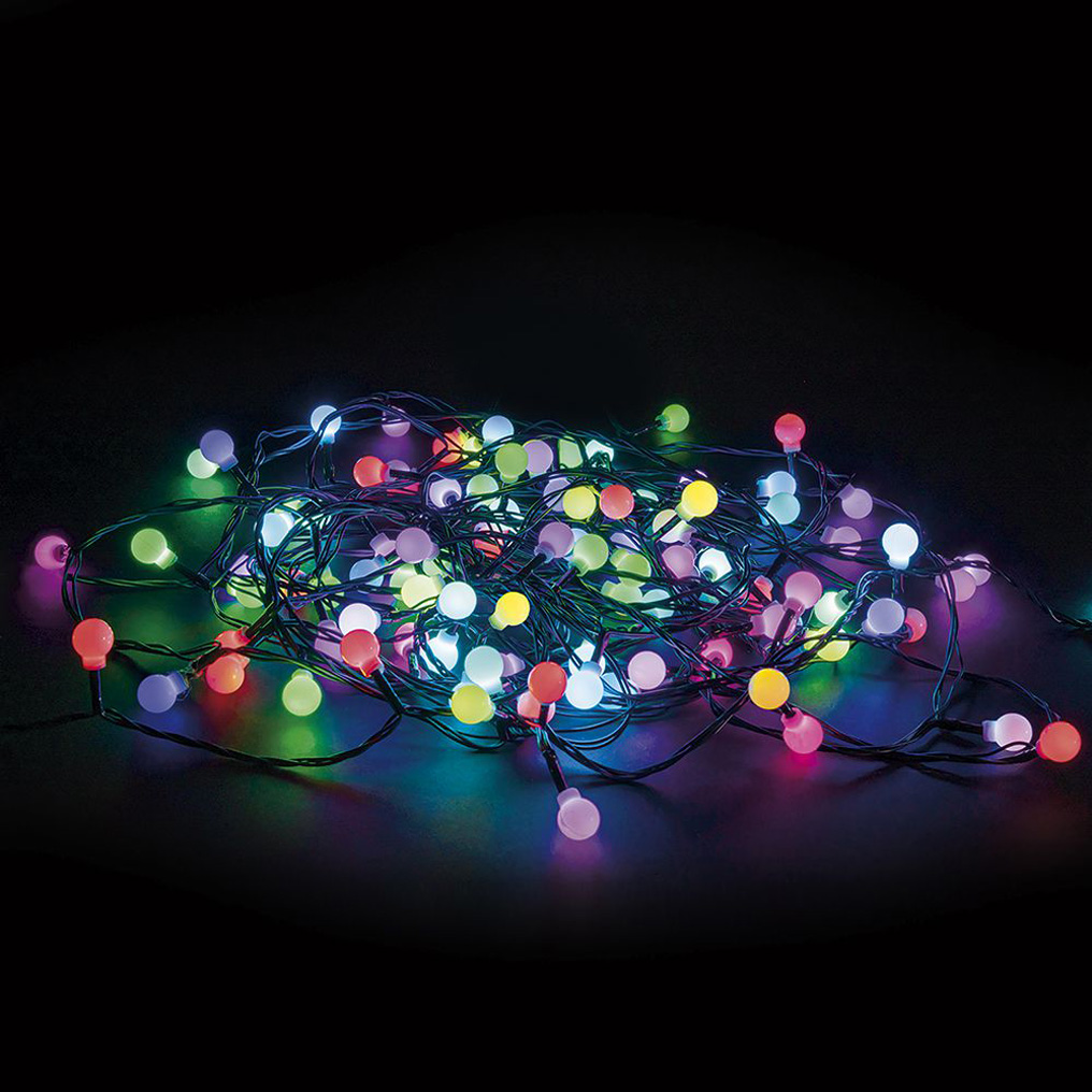 Light chain 100 LED multicolor outdoor use 12 m + 3 m cable Kooper