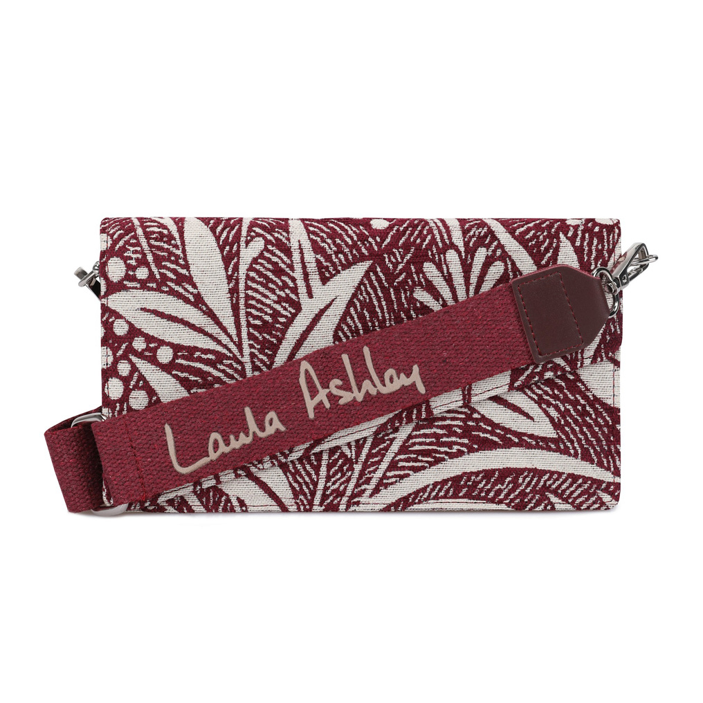 Laura Ashley Γυναικεία τσάντα Creston-Flower Claret Red Ύφασμα & Δερματίνη 24x6x14 εκ. 651LAS1879
