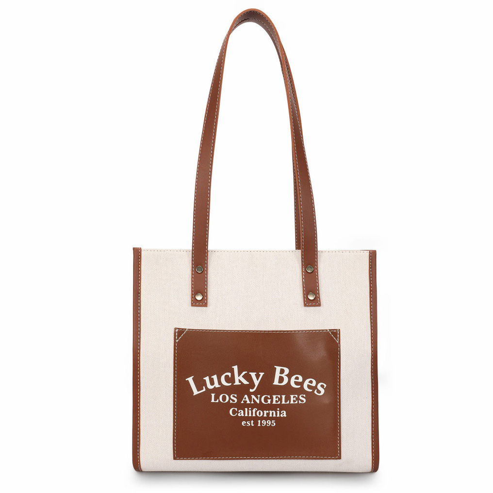 Τσάντα shopper Lucky Bees 376 - Καφέ Δερματίνη 29x15x30 εκ. 671LKB1428