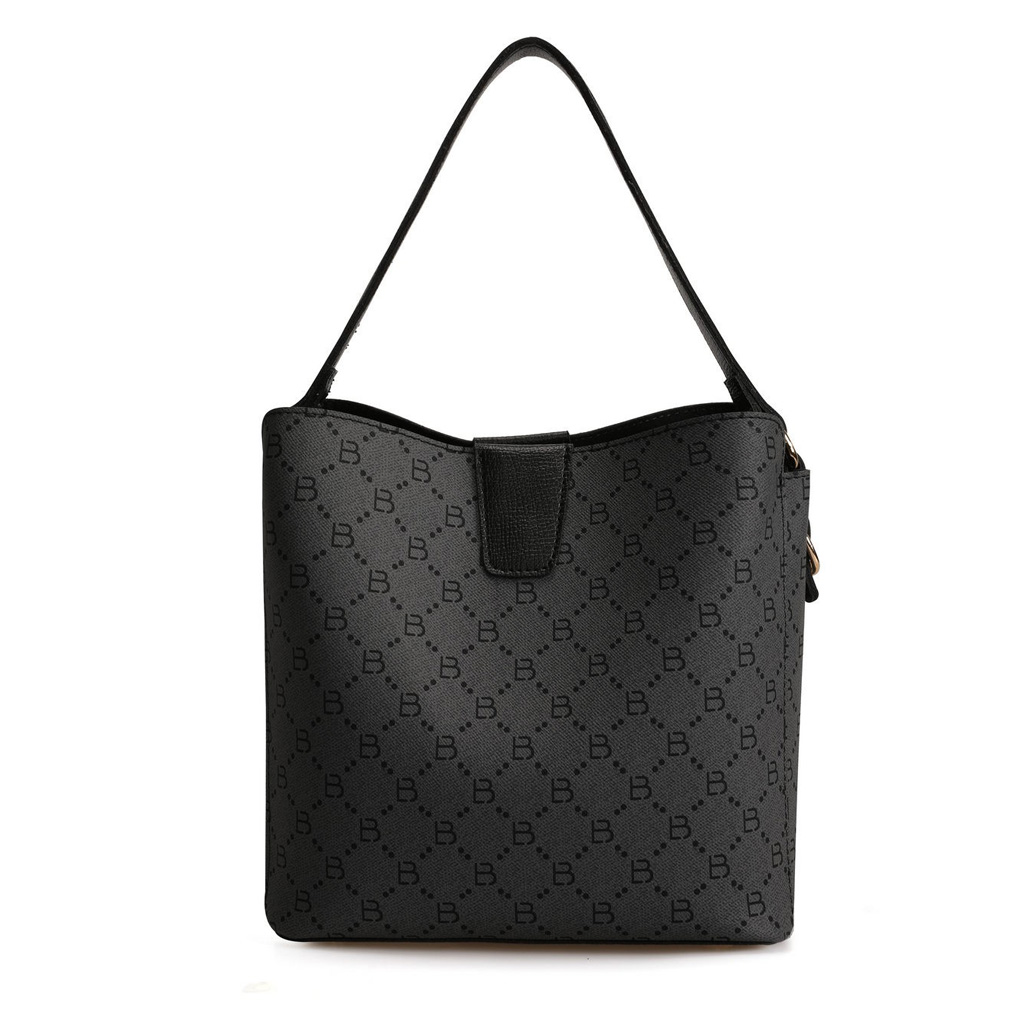 Handbag Lucky Bees 328 v2 - Grey, Black Polyvinyl leather 25x13x20 cm 671LKB1520