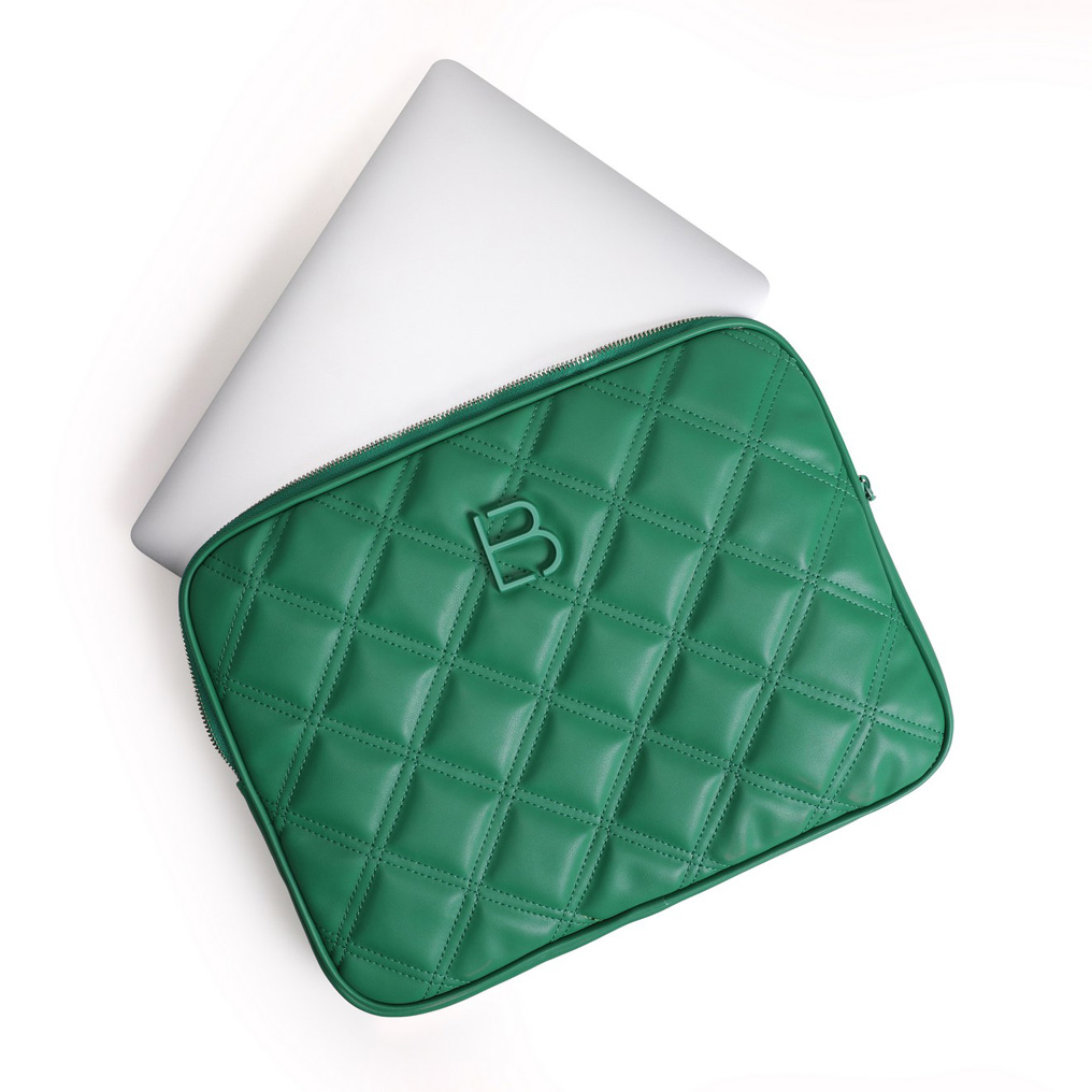 Laptop bag Lucky Bees 1267 - Green Polyvinyl leather 36x3x27 cm 671LKB1636