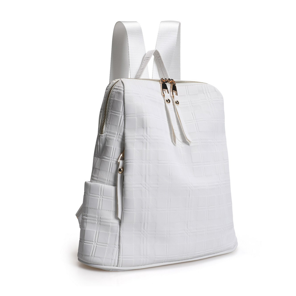 Γυναικεία τσάντα πλάτης Lucky Bees 1217 - Λευκό Δερματίνη 30x13x35 εκ. 671LKB1646