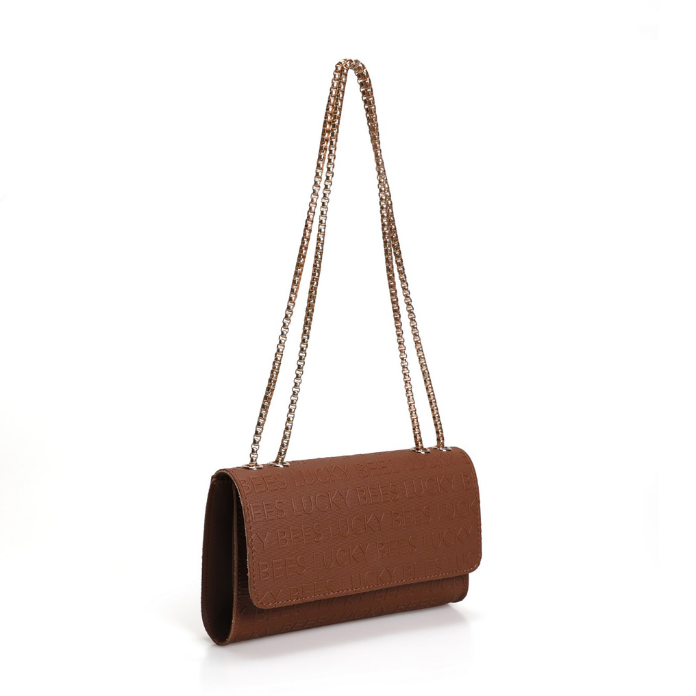 Handbag Lucky Bees 1283 - Tan Polyvinyl leather 22x6x14 cm 671LKB1649