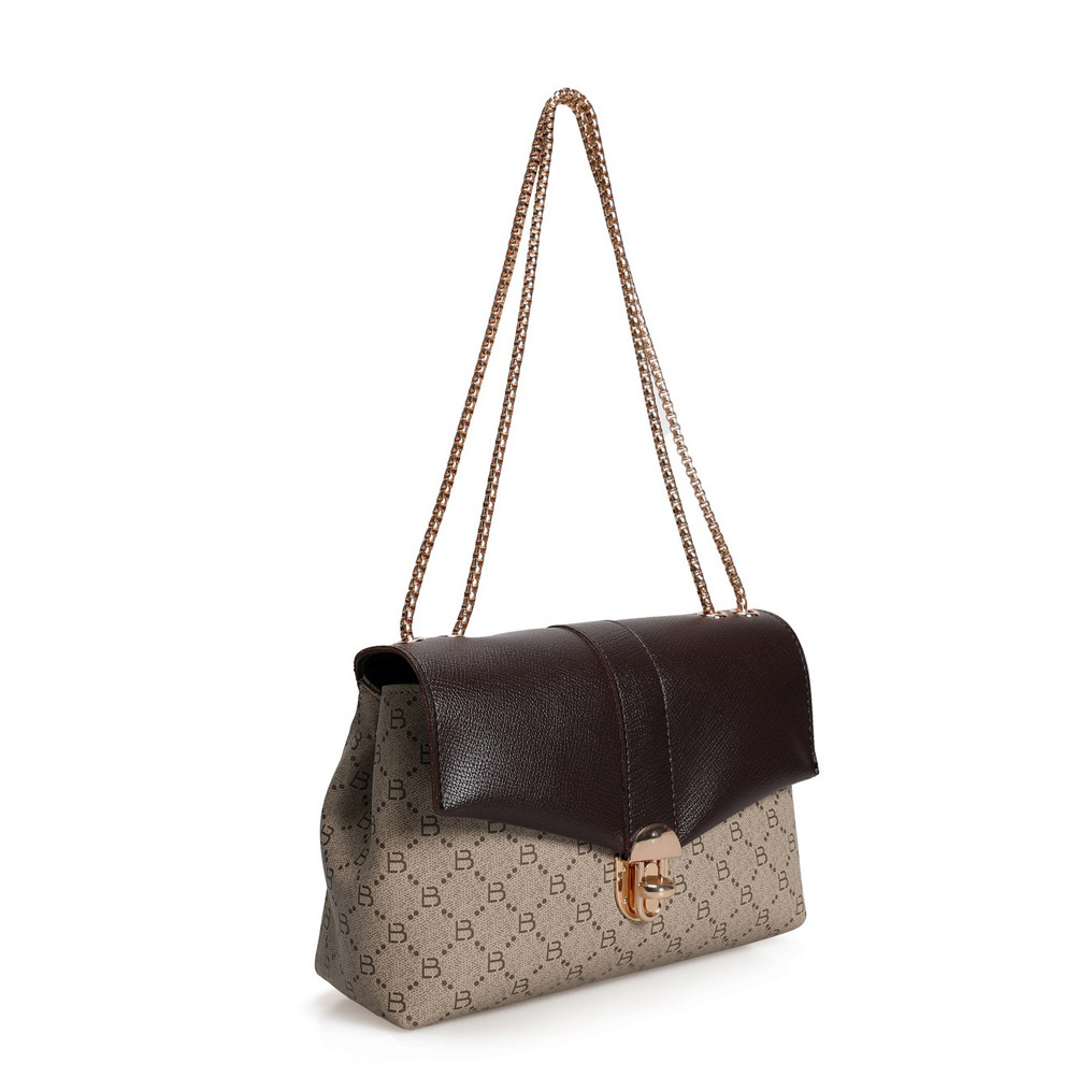 Handbag Lucky Bees 1228 v2 - Cream, Brown Polyvinyl leather 20x12x20 cm 671LKB1681