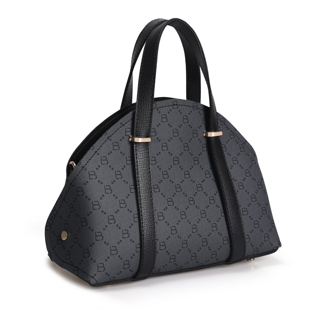 Handbag Lucky Bees 1233 - Grey, Black Polyvinyl leather 27x10x20 cm 671LKB1718