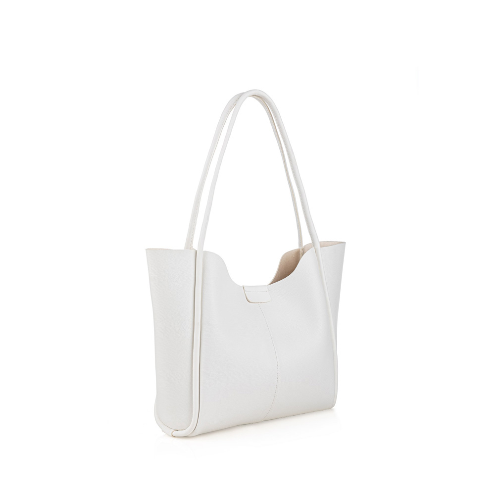 Tote bag Lucky Bees 1264 White Polyvinyl leather 30x9x29 cm 671LKB1824