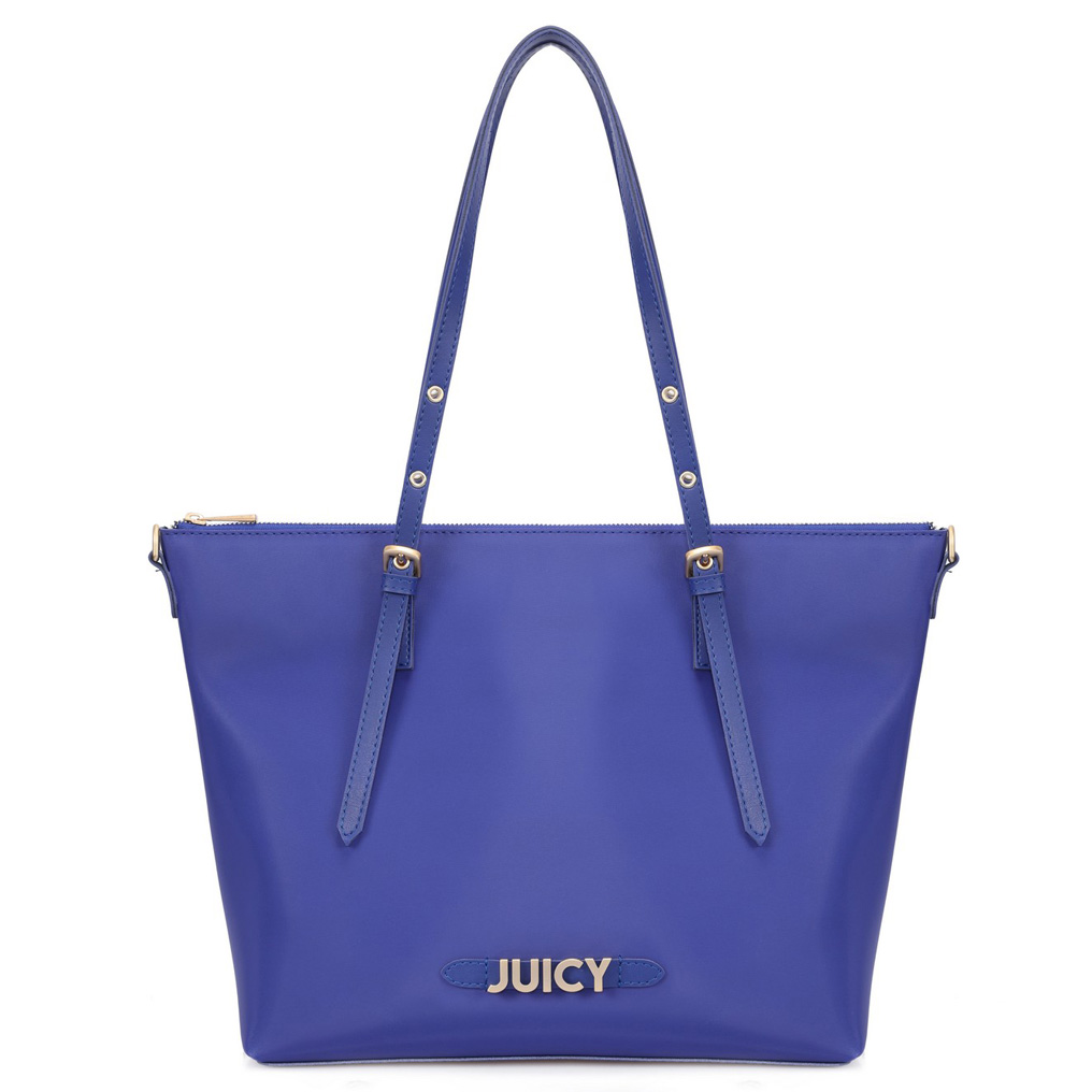 Juicy Couture Shopper Bag 349-Sax Blue 100% Polyvinyl Leather 25x45x30 cm