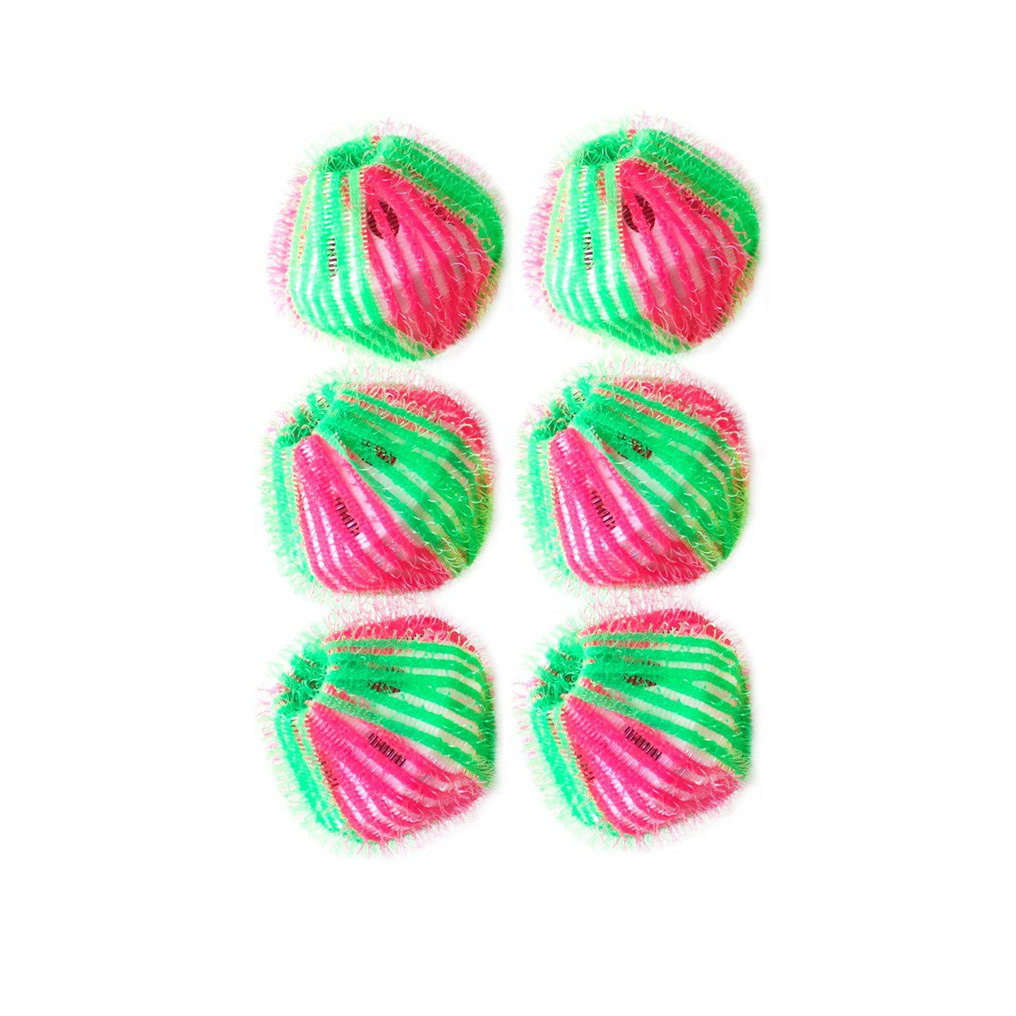 Laundry balls bobble free 6 pcs green / pink 4 cm 7027100