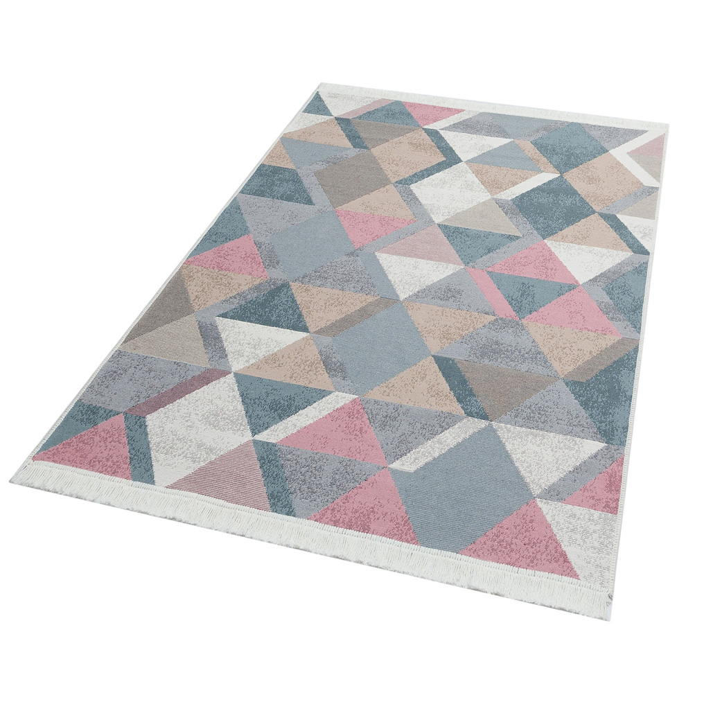 Rug AR 10 - Blue, Pink 100% Cotton