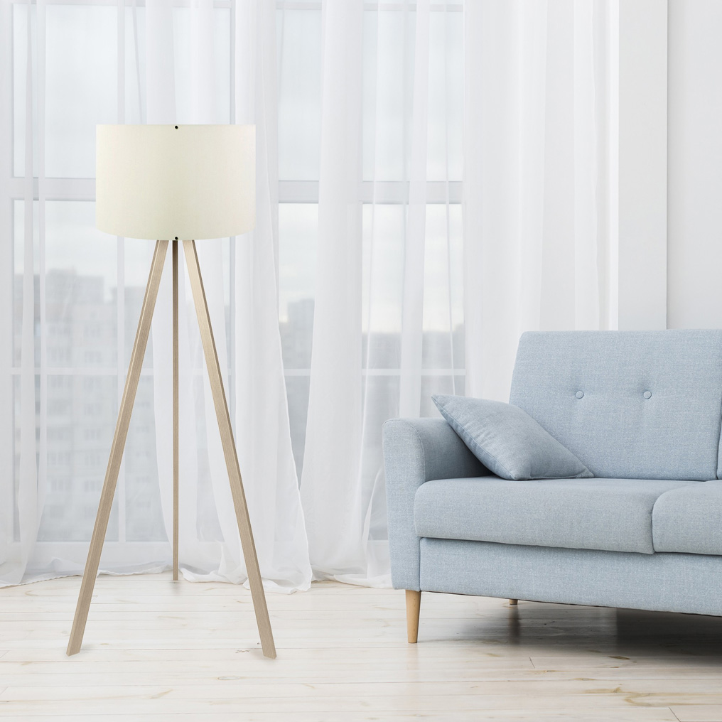 Φωτιστικό δαπέδου MDF/PVC AYD-1524 Κρεμ/Δρυς 38x140 εκ. E27 60W 780SGN2425