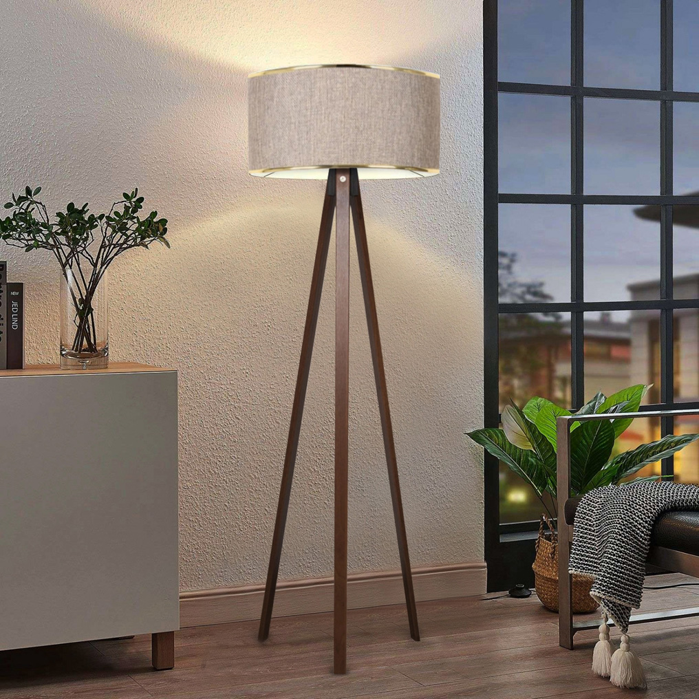 Floor lamp Wood AYD-2957 beigegold 21x38x140 cm E27 60W 780SGN2589