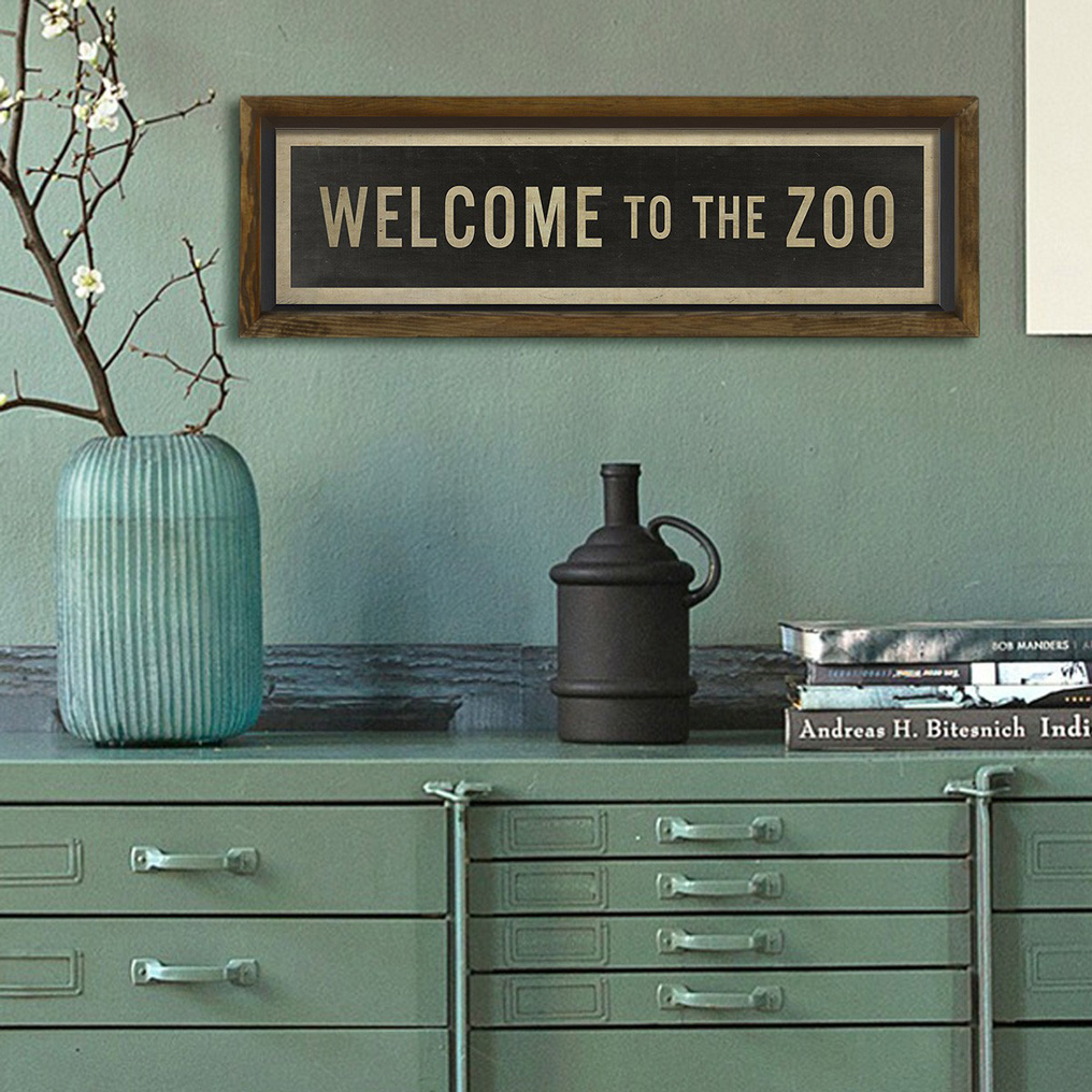 Decorative framed MDF art KZM412 Welcome to the Zoo 19x70 cm 797EVL1412