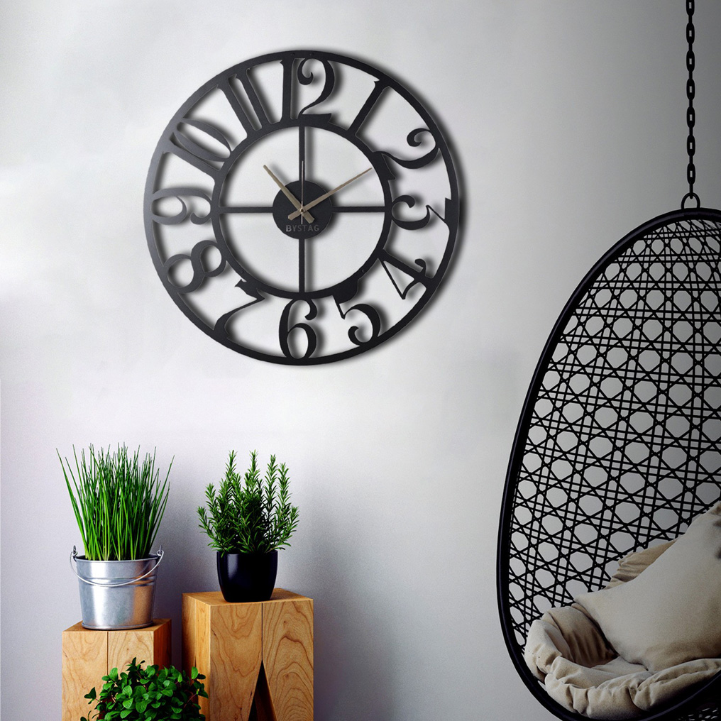 Διακοσμητικό μεταλλικό ρολόι τοίχου Circle 50x50 εκ.
