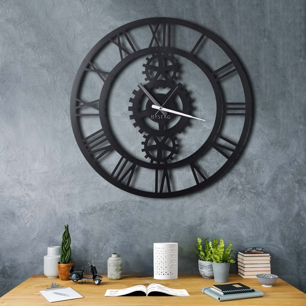 Decorative Metal Wall Clock Gear XL 70x70 cm