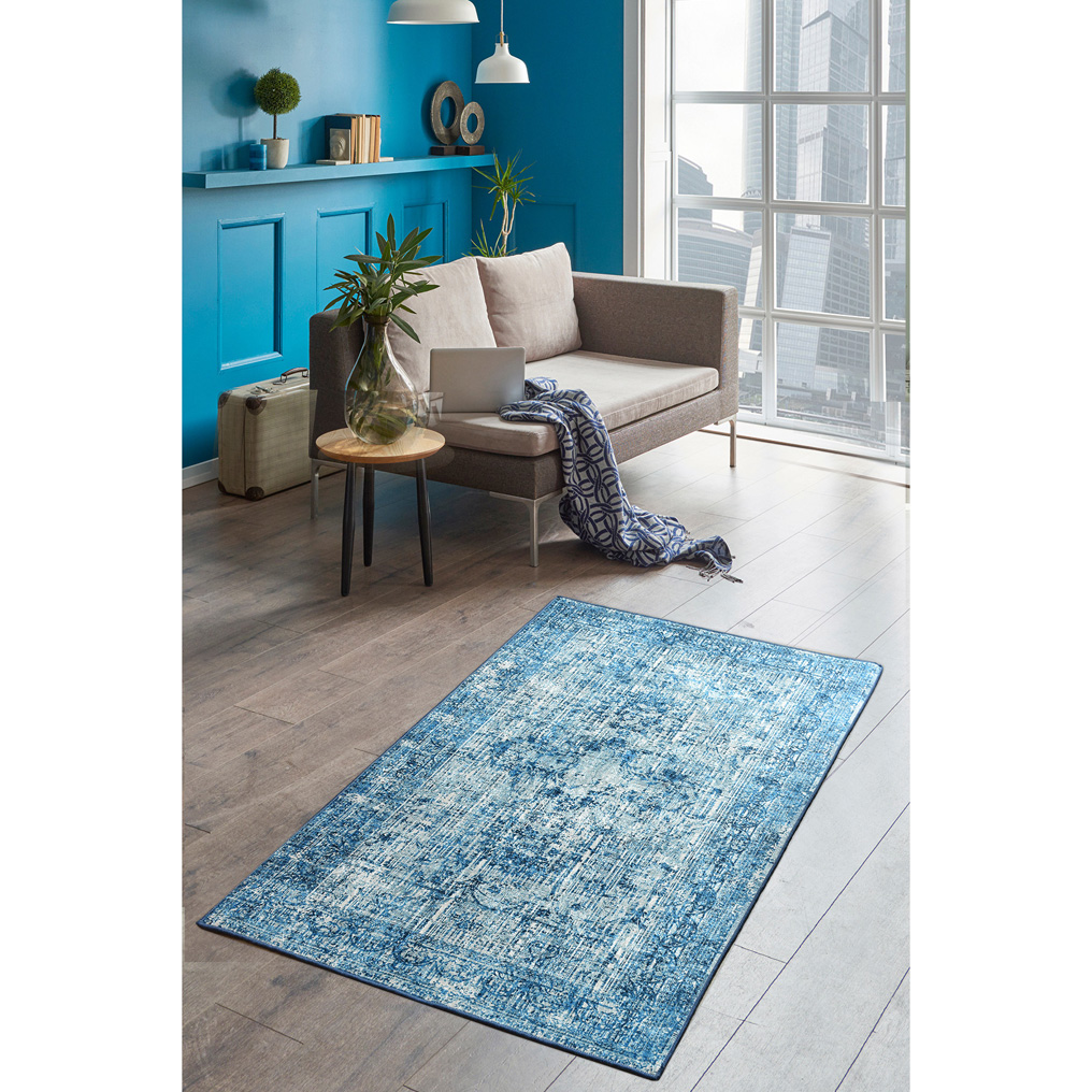 Carpet Isabel - Blue 50% Velvet fabric / 50% Polyester 160x230 cm