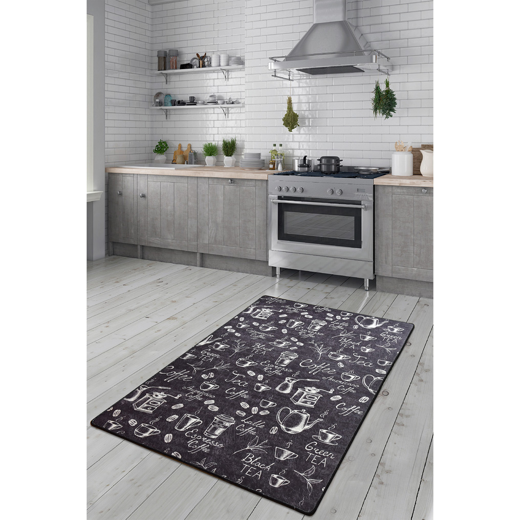 Carpet Cappuccino - Black 50% Velvet fabric / 50% Polyester 60x140 cm