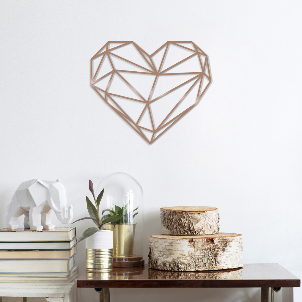 Decorative Metal Wall Accessory Heart-Copper 47x40 cm