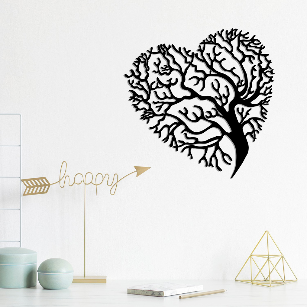 Decorative Metal Wall Accessory Heart Tree 70x70 cm