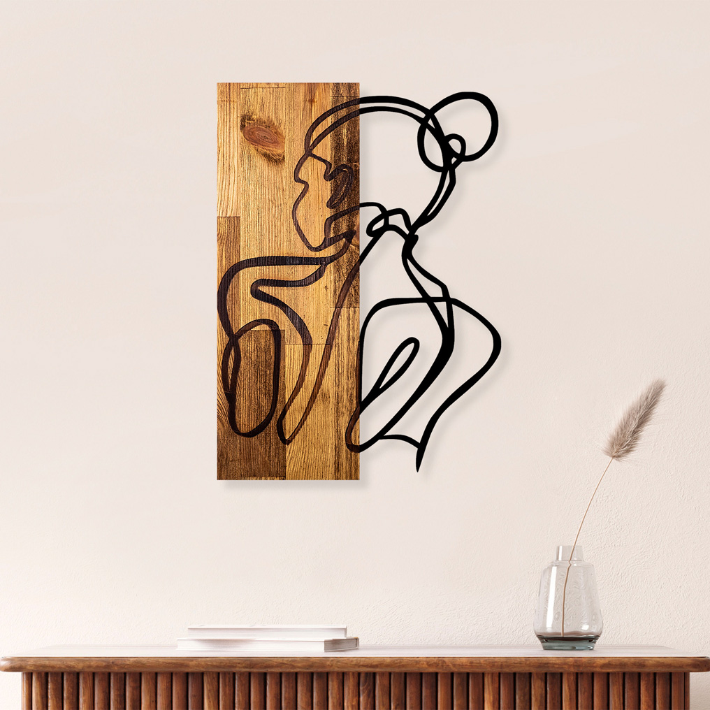 Wall decoration wood / metal Woman Body 35x3x50 cm 899SKL2213