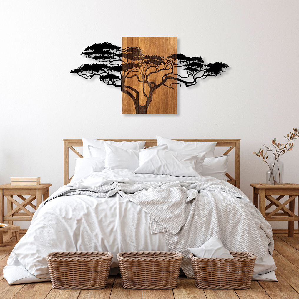 Διακοσμητικό τοίχου ξύλο / μέταλλο Acacia Tree - 329 144x3x70 εκ. 899SKL2316