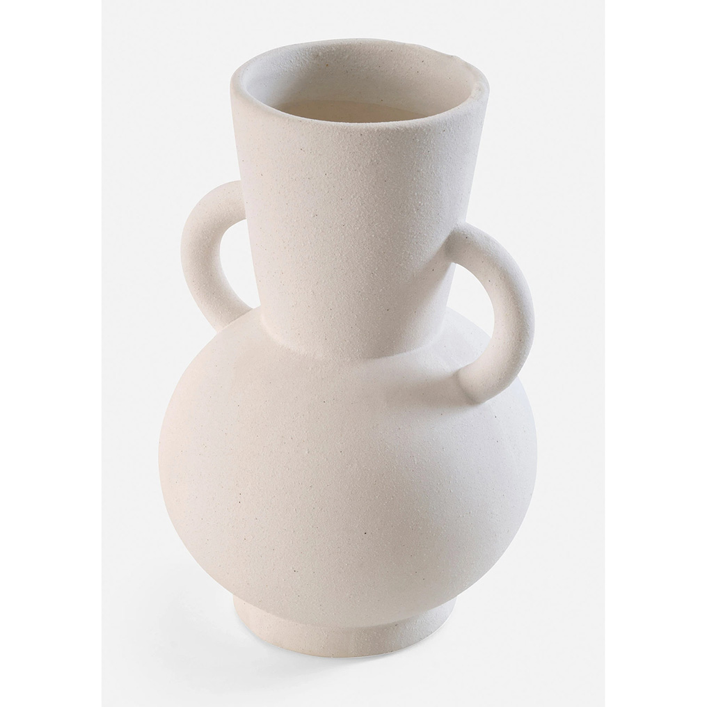 Ceramic vase Amphora white 25x15,5 cm