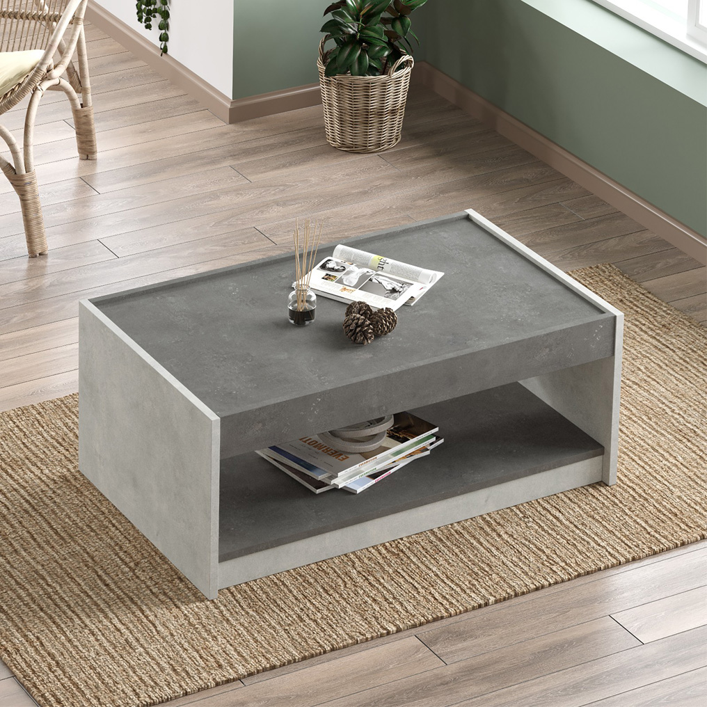 Particle Board Coffee Table with Shelf LV16-GT Silver, Anthracite 921YRD1132 W93,6xH40xD60 cm