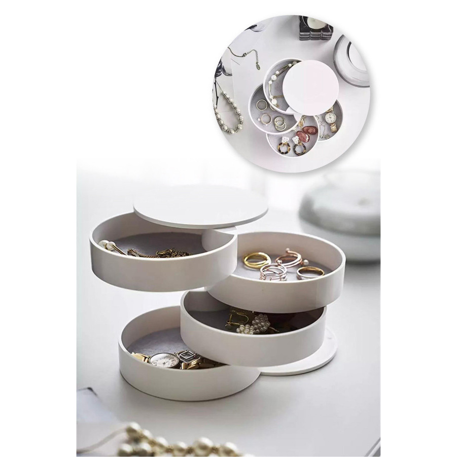Jewellery organizer with 4 levels Plastic White 10x10x10 cm 964FRM2101