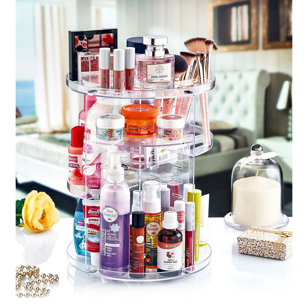 Multi-level makeup organizer Plastic Transparent 23x23x30,5 cm 964FRM2114