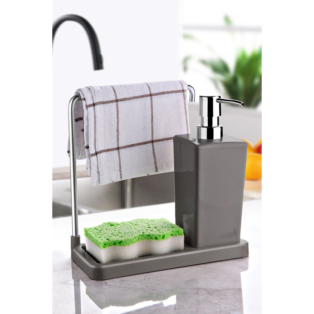 Soap Dispenser Grey Plastic 21x10x32 cm / 420 ml 964FRM4103