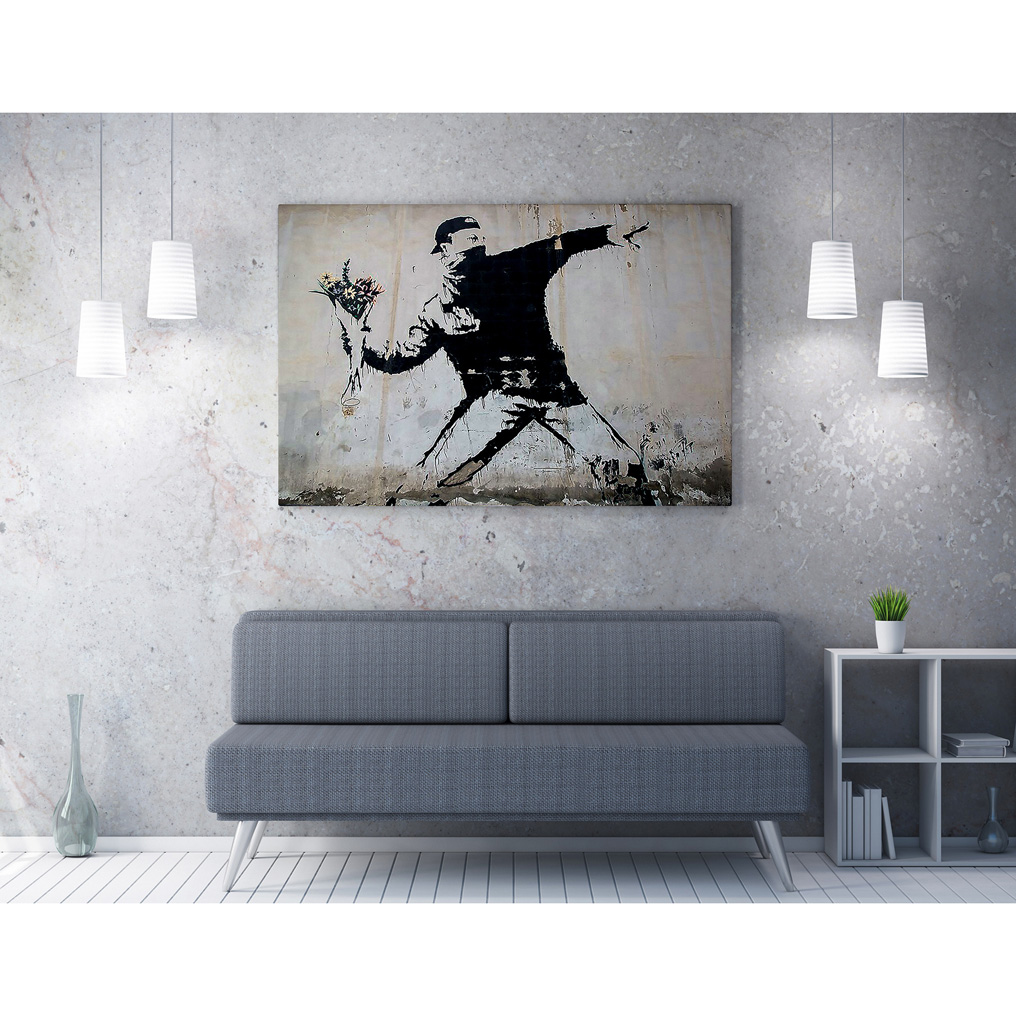 Canvas painting on frame digital printing WY18 Banksy 966BRS1135