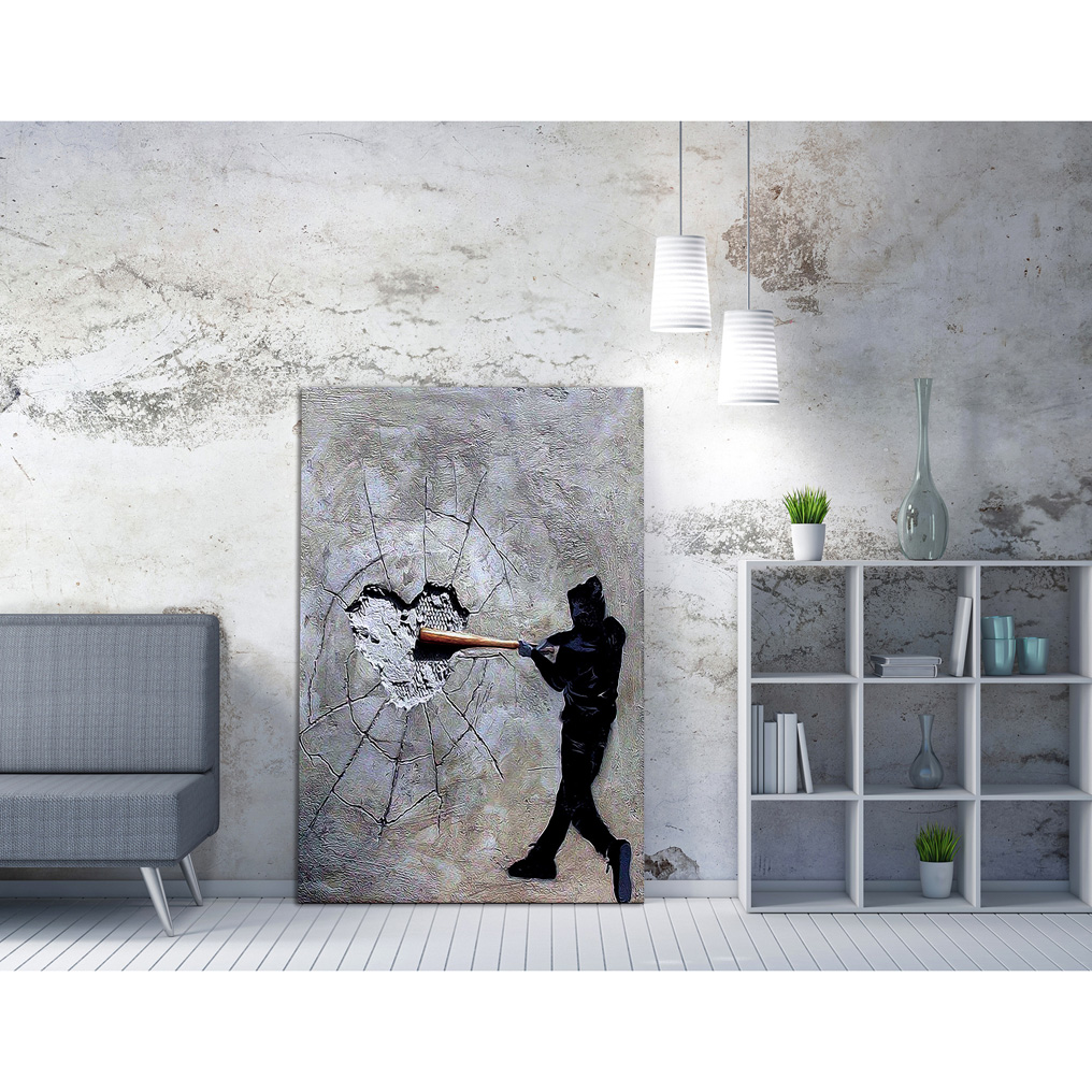 Canvas painting on frame digital printing WY45 Banksy 966BRS1190
