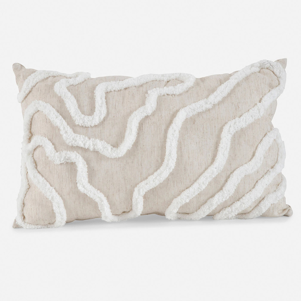 Decorative pillow beige / white 30x50 cm