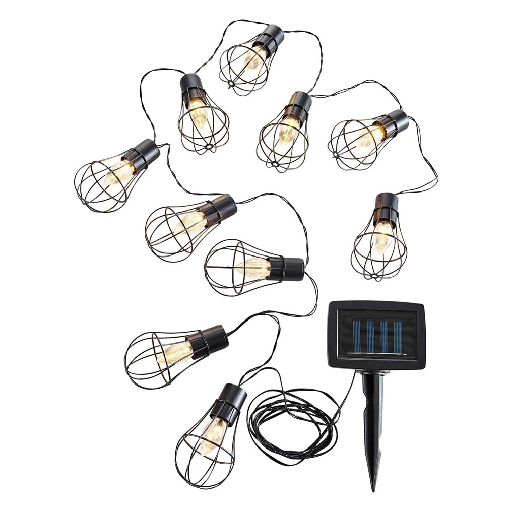 Solar light chain with 10 LEDs warm white 2 m