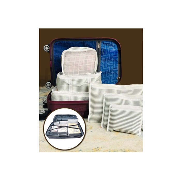 Suitcase organizer set Interlining fabric Grey 6 pcs 992FRM1203