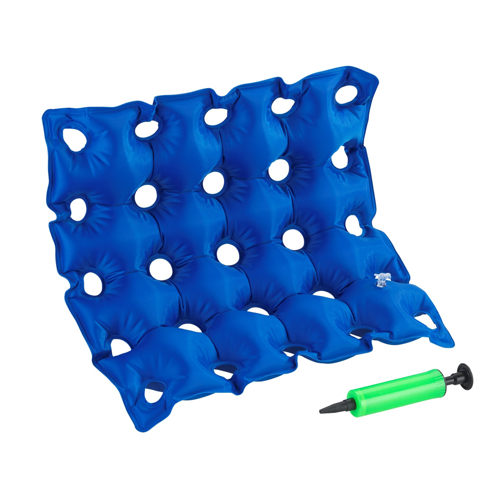 Air-padded seat cushion blue with pump 42x42x5 cm