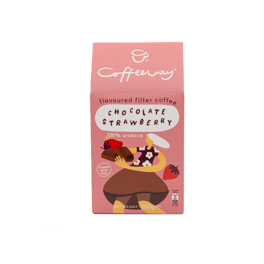 Flavored filter coffee Coffeeway packaged Chocolate Strawberry 200 gr
