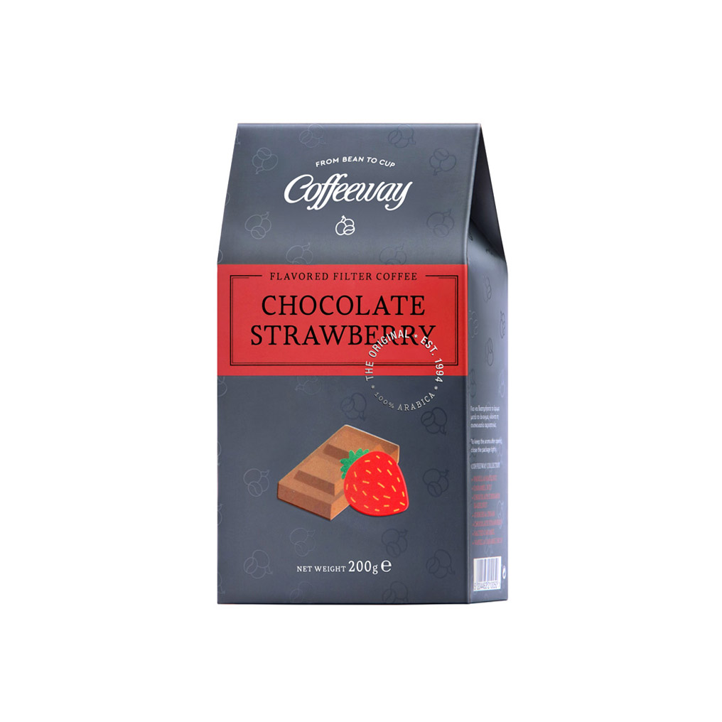 Flavored filter coffee Coffeeway packaged Chocolate Strawberry 200 gr