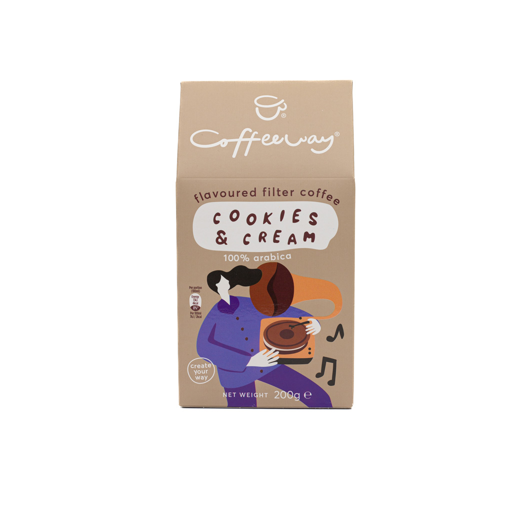 Flavored filter coffee Coffeeway packaged Cookies & Cream 200 gr