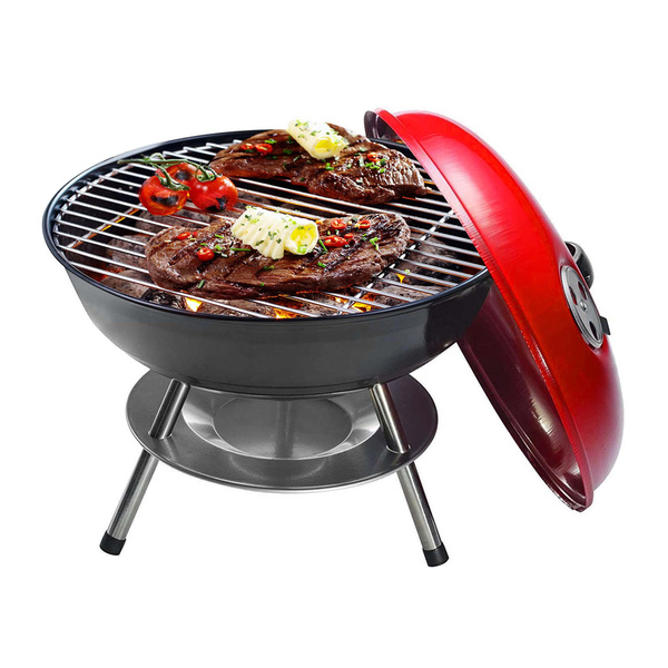 Φορητή στρογγυλή ψησταριά με καπάκι 36 εκ. 