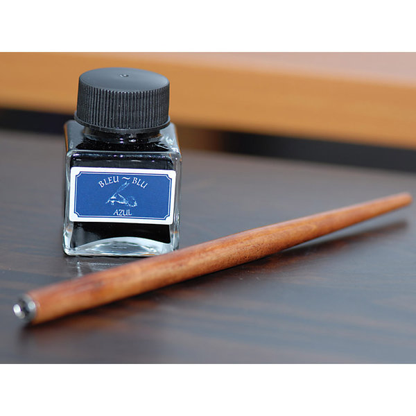 Calligraphy pen base and blue ink 