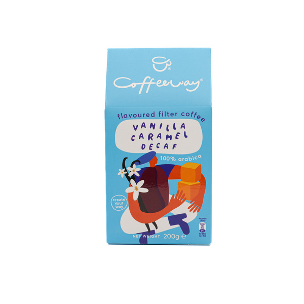 Flavored filter coffee Coffeeway packaged Vanilla Caramel Decaf 200 gr 