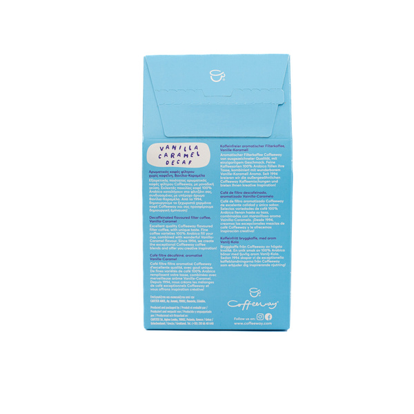 Flavored filter coffee Coffeeway packaged Vanilla Caramel Decaf 200 gr 