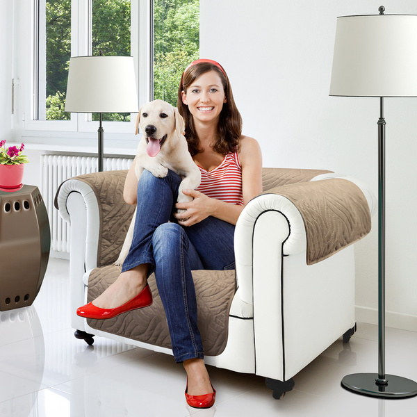 Sofa Cover κάλυμμα δύο όψεων για πολυθρόνα 190x170 εκ. cream/espresso 