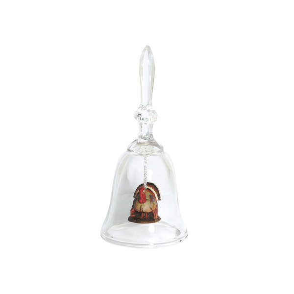 Crystal bell with hanging animal 