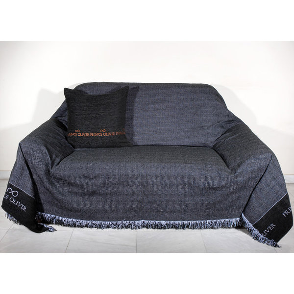 Pr.Oliver sofa throw black-white stripes 