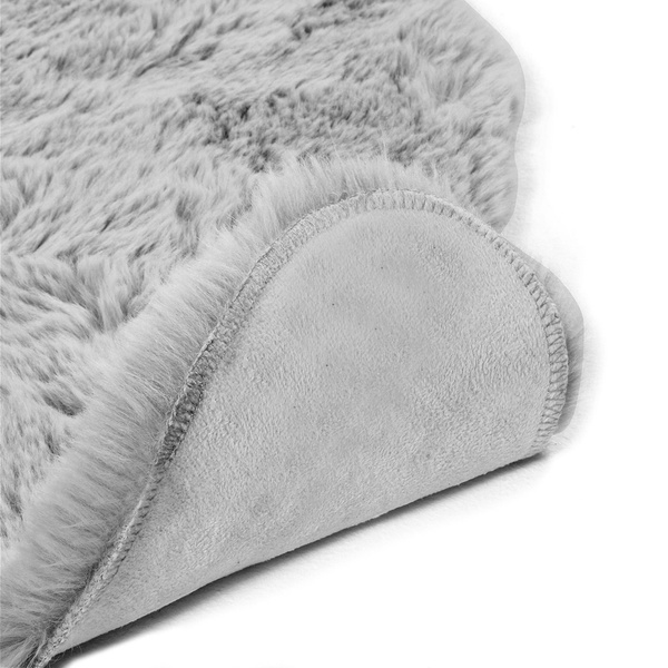 Χαλί από συνθετική γούνα γκρι 