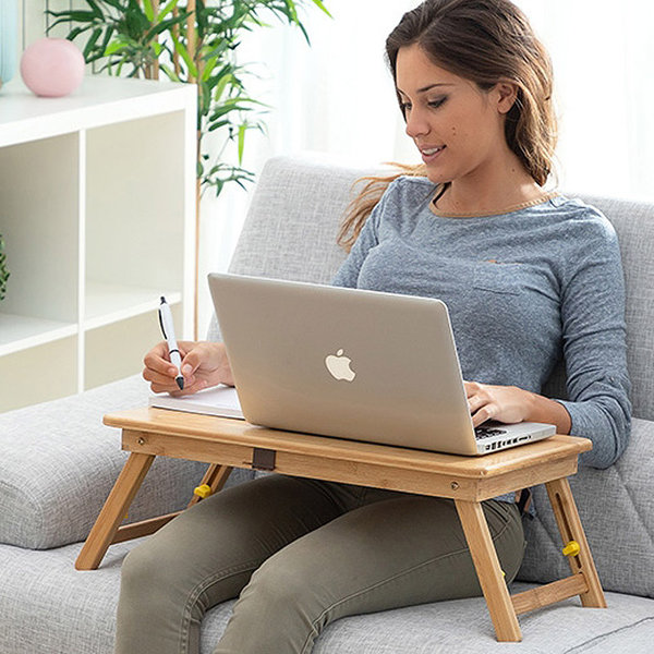 Bamboo folding side table 53,50x34x27 cm 