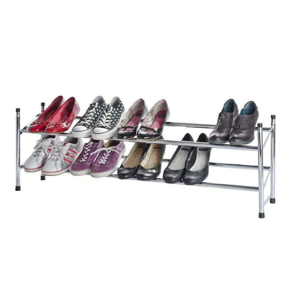 Extendable metal shoe rack 62-114x22x35 cm 