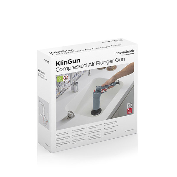 Συσκευή απόφραξης με πεπιεσμένο αέρα & 4 κεφαλές KlinGun InnovaGoods 