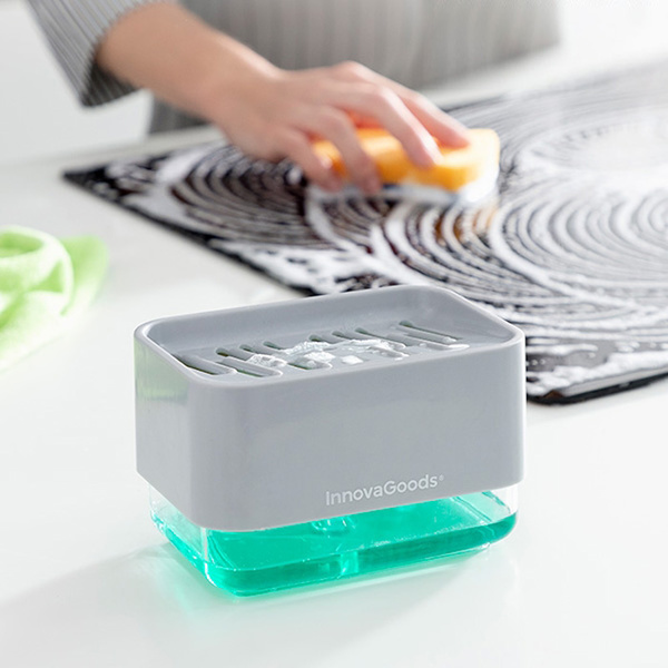 Διανομέας σαπουνιού 2 σε 1 για νεροχύτη Pushoap InnovaGoods 